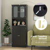 Tall Bathroom Storage Cabinet Freestanding Linen Cabinet Black