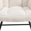 Boucle Fabric Rocking Chair Modern Accent Chair Wood Legs Living Room Bedroom