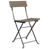 Lechnical Folding Bistro Chairs 6 pcs Grey Poly Rattan and Steel,Folding A8M8