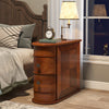 Tribesigns Solid Wood End Table, 2-Drawer Narrow Side Table,No Assembly Required