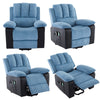 Electric Recliner Sofa Massage Heated Vibration Armchairs Storage Chairs Grey