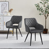 Pair of Dining Chair Velvet Diamond Chairs with Metal Legs Black/Blue/Grey/Green