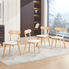 4x Solid Wood Padded Seat Dining Chairs Practical Kitchen Chairs Curved Backrest
