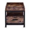 Vintage Bedside Table Cabinet Sofa Side End Table Nightstand Storage Drawer