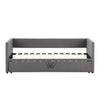 Daybed Linen Upholstered Bed 3ft Single Bed Frame with Trundle Bed Guest Bed