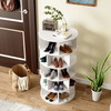 5 Tiers Rotatable Round Shoe Rack for Living Room,White