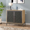 Industrial Storage Cabinet Vintage Side Doors Cupboard Retro Metal Console Table
