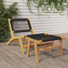 Solid Wood Teak Garden Chair with Footrest - Foldable Patio Lounger with M3J4