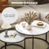 Stacking Coffee Tables Set with Marble-Effect Top Nesting Tables Side End Tables