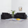 Panana 2 and 3 Seater Sofa Settee Suite in Black Fabric Sofa Deep Seat Couches