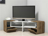 Fold Corner TV Stand 140cm Finished in White & Walnut