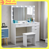 Modern Dressing Table with LED Lights Mirror Stool Drawers Vanity Makeup Desk UK