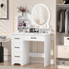 Vanity Table With Mirror Led Lights Bedroom Makeup Dressing Desk 4 Drawer Woman