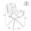 360° Rotatable Dining Chairs Velvet Padded Metal Legs Kitchen Swivel Chair Beige