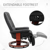 PU Leather Recliner Chair Armchair Lounge Sofa Chair With Footrest & Wooden Base