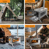 Portable Wood Burning Cooking Stove Camping Bell Tent Heating Stove with Pipes