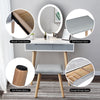 LED Lighted Mirror Dressing Table Set with Stool 2 Drawers Vanity Desk Bedroom