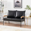 Single/Double/Triple Sofa Armchair Faux Leather Cushion Seat Metal Frame Armrest