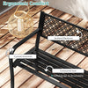 Outdoor Loveseat Chair Metal Patio Bench with Armrests-Black