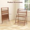 Garden Foldable Flower Pot Display Shelf 3-tier Ladder Plants Holder-Coffee