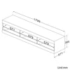 High Gloss 180cm Black LED TV Stand Cabinet Unit Stroage Glass Shelves Sideboard