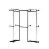 Industrial Pipe Clothing Rack Wall Mounted Corner Clothes Rail Closet System Rod