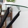 Round Bar Table with Tempered Glass Top, Kitchen Dining Table with Metal Legs