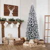Snow Flocked Xmas Tree 180 CM Slim Shape Seasonal Decoration Tree
