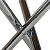Small Round Dining Room Kitchen Clear Tempered Glass Dining Table Metal Legs