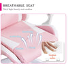 Racing Gaming Office Chair Swivel PU Leather Computer PC Desk Chair Pink White
