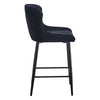 2 pcs Faux Leather / Velvet Bar Stools Diamond Design Soft Upholstered Seat Back