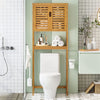 Large Bamboo Over-The-Toilet Storage Cabinet Bathroom Rack with Adjustable Shelf