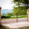 Iron Garden Gate Ball Top Driveway Double Swing Gate Pedestrian Entrance Door