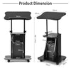 Mobile Sit to Stand Desk Home Adjustable Rolling Laptop Standing Desk