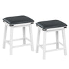 2Pcs Upholstered Bar Stool Backless Counter Height Stools Dining Chairs White