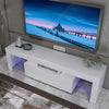130CM Width White Modern TV Stand Matt Cabinet Unit High Gloss Door LED Light