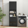 Kitchen Pantry Cabinet 190cm Tall Freestanding Cupboard w/ Doors & Shelves Black