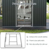 Large Utility Tool House Outdoor Storage Shed w/Sliding Doors-Grey