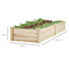 Garden Solid Fir Wood Raised Flower Bed Vegetable Herb Planter Grow Rectangular