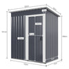 5x3FT Large Metal Outdoor Storage Shed Steel Garden Shed with Lockable Door Grey