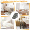 4-Tier Foam Dog Ramp 41CM Wide & 72CM Deep Pet Stairs W/ Washable Zippered Cover