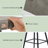 Set of 2 Bar Stools Faux Leather Back Upholstered Metal Legs Barstool Pub Chair