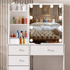 Dressing Table With 7 Drawers Mirror Stool Set Makeup Desk Vanity Table Bedroom
