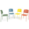 4Pcs Stackable Kitchen Chairs Set Modern Plastic Dining Room Chairs Color