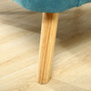 Tiffany Blue Linen Armchair Wing Back Cocktail Accent Chair with Footstool Sofa