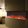 70'' Electric Fireplace 12 LED Flame Media Freestand/Inset Fire 3 Side Panoramic