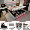 Double Bed Upholstered Bed Grey Fabric Gas Lift Ottoman Storage Bed Frame 4ft6