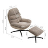 Luxury Soft Lounge Chair With Footstool Lazy Recliner High Back Swivel Armchair