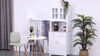 Kitchen Cupboard Storage Cabinet w/ Adjustable Shelves, Cable Management, White