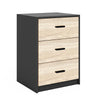 3 Drawer Wooden Bedroom Bedside Cabinet Furniture Storage Nightstand Side Table